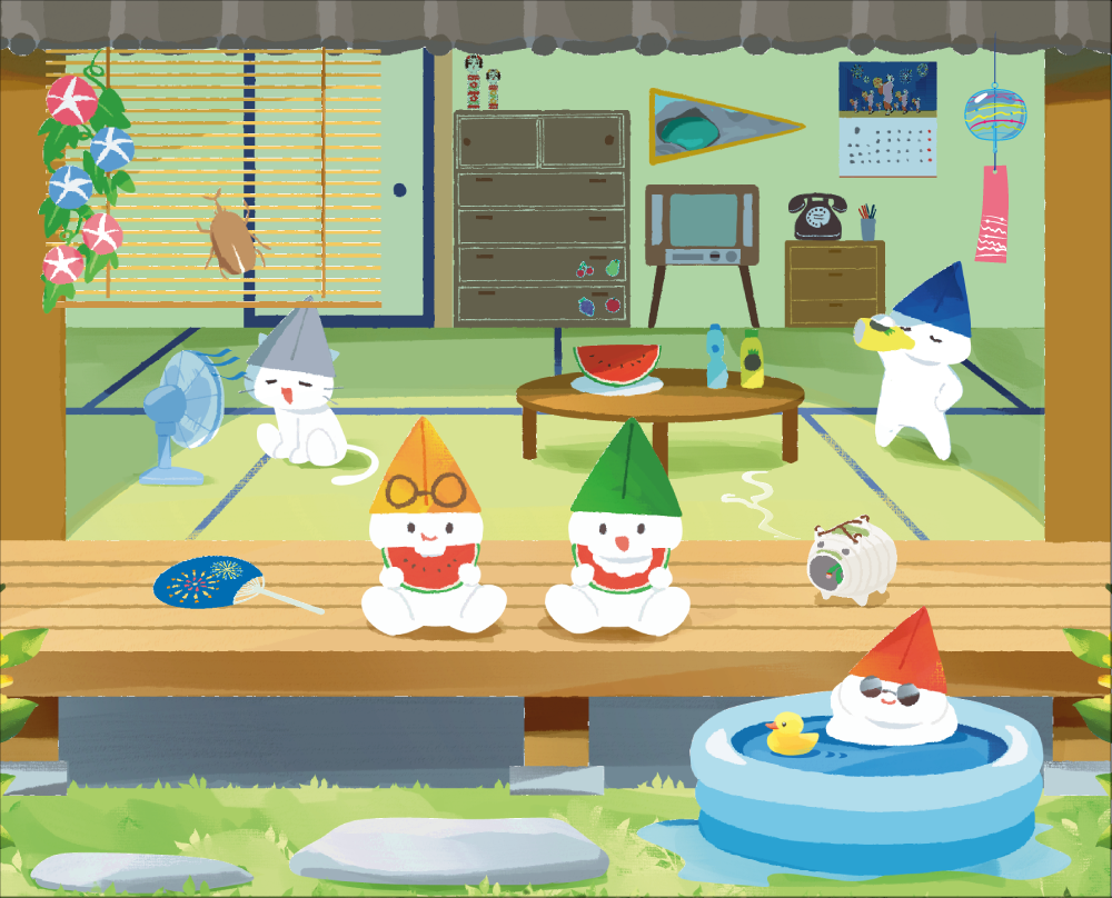 夏休みかいぎさんの暑中お見舞い